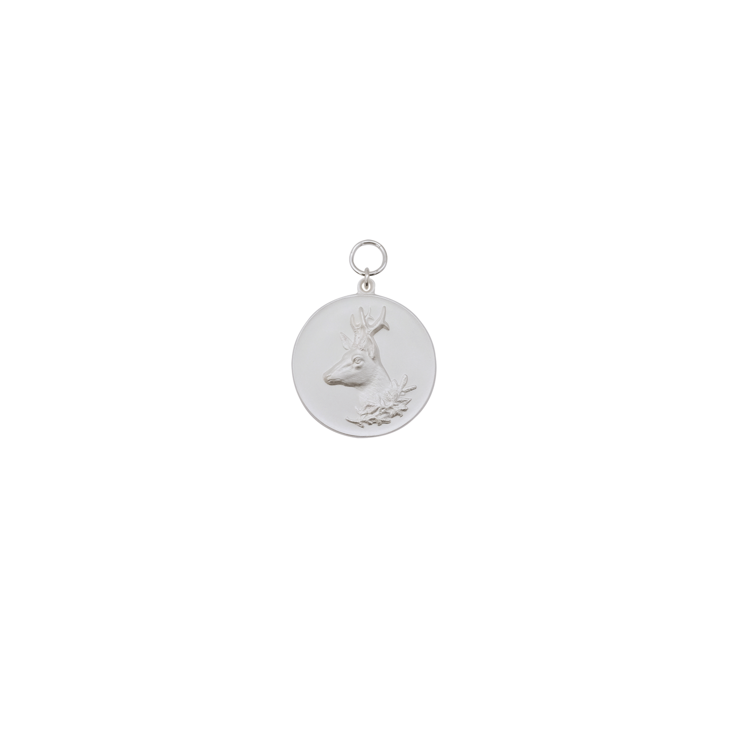 Medaille REHKOPF, Messing, versilbert, mit Öse(n) und Ring(en)