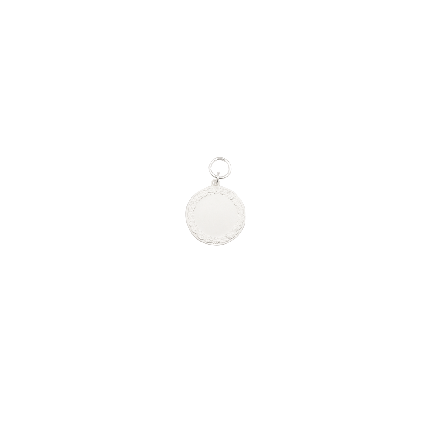 Medaille, 28mm, Messing, versilbert, mit Öse(n) und Ring(en)