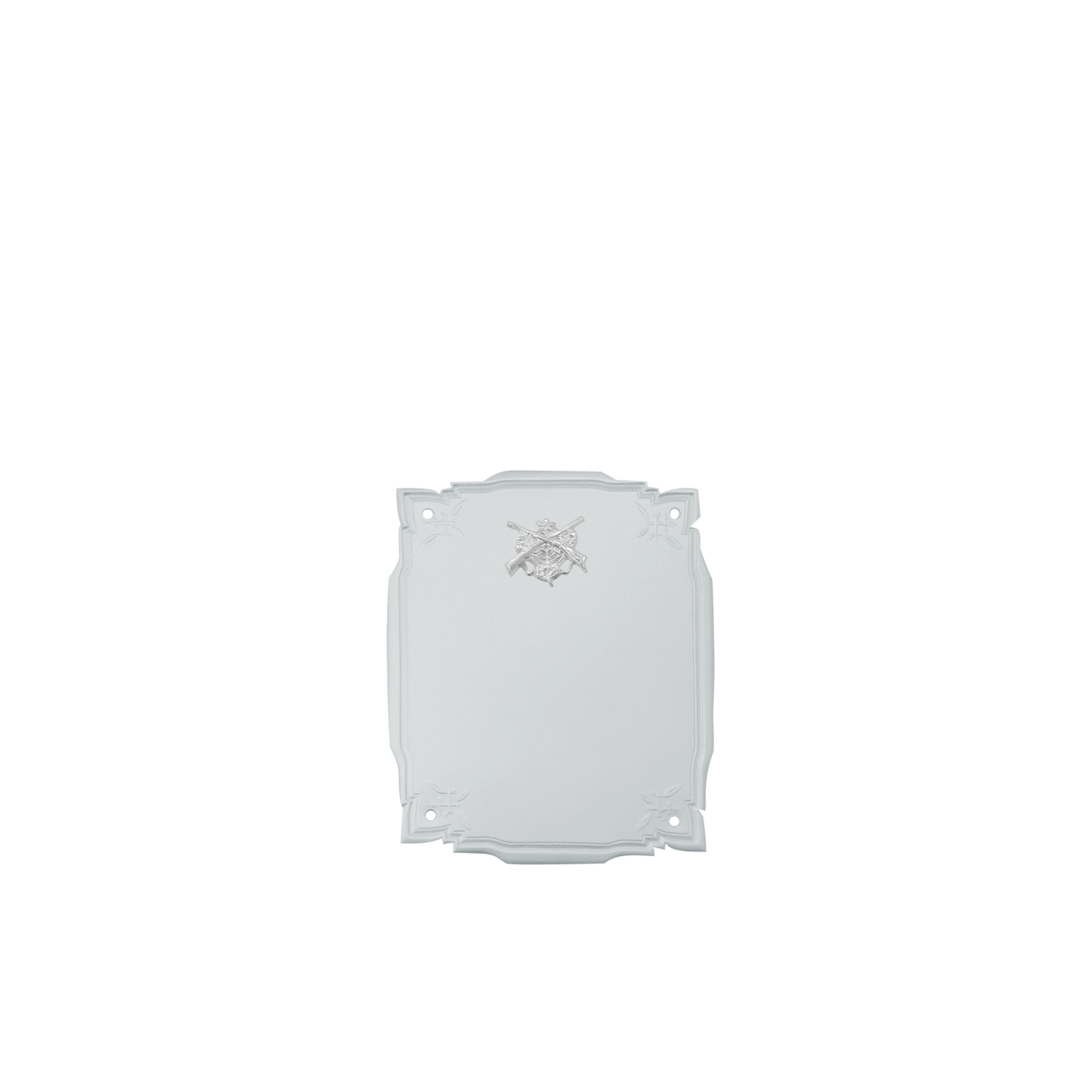 Fahnennagel, Messing, versilbert, mit 4 Löchern, Lochbohrung(en)