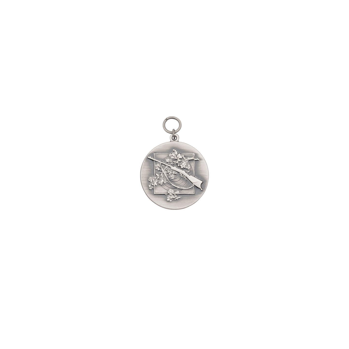Medaille, 39mm, Messing, altsilber, mit Öse(n) und Ring(en)