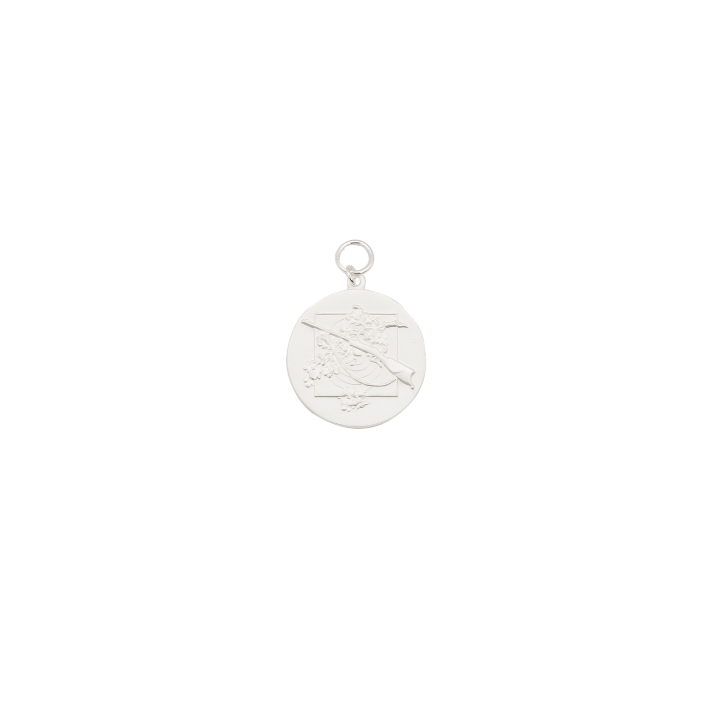 Medaille, 39mm, Messing, versilbert, mit Öse(n) und Ring(en)