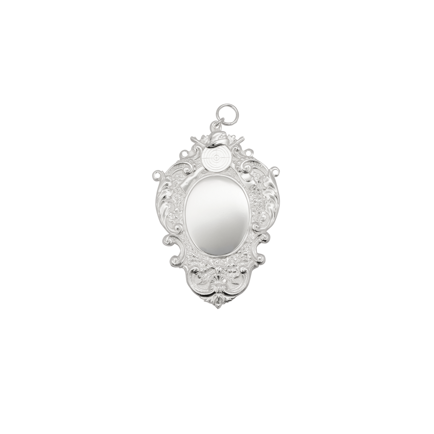 Mittelstück, Messing, versilbert, mit Öse(n) und Ring(en)