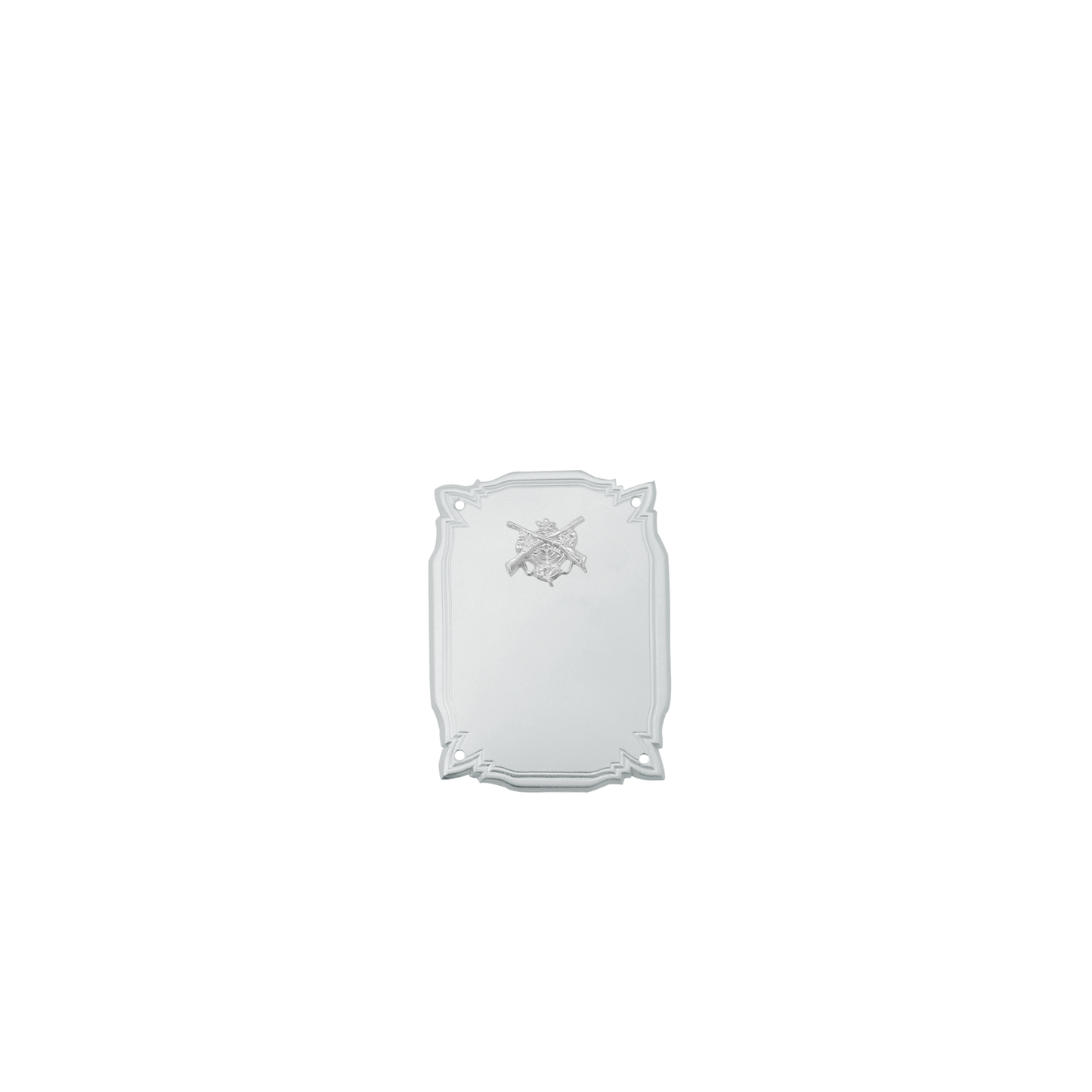 Fahnennagel, Messing, versilbert, mit 4 Löchern, Lochbohrung(en)