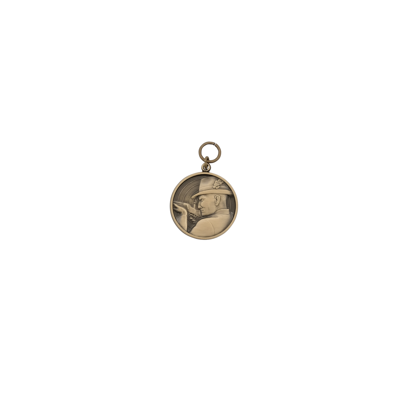 Medaille, 33mm, Messing, bronzefarbig, mit Öse(n) und Ring(en)