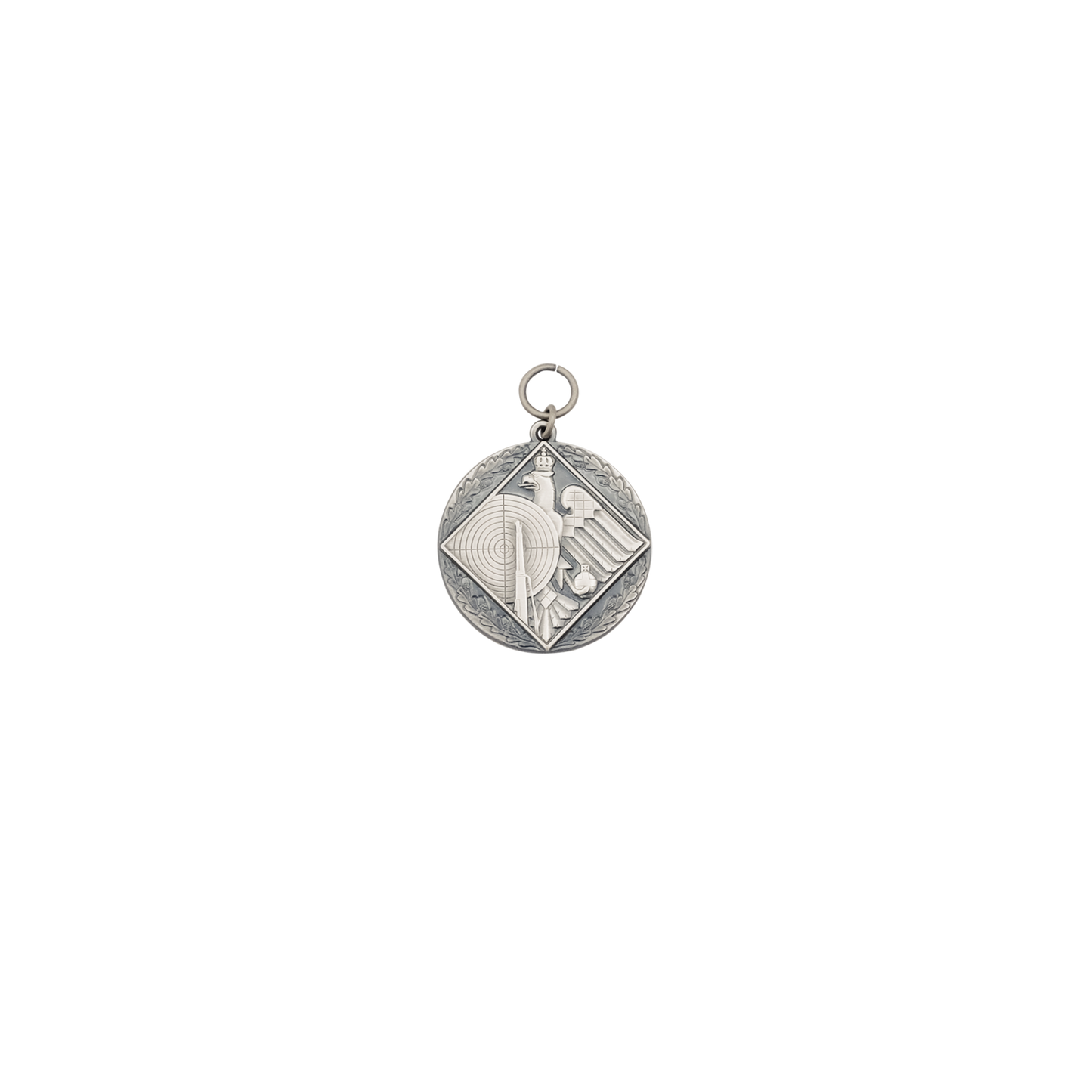 Medaille, 39mm, Messing, altsilber, mit Öse(n) und Ring(en)