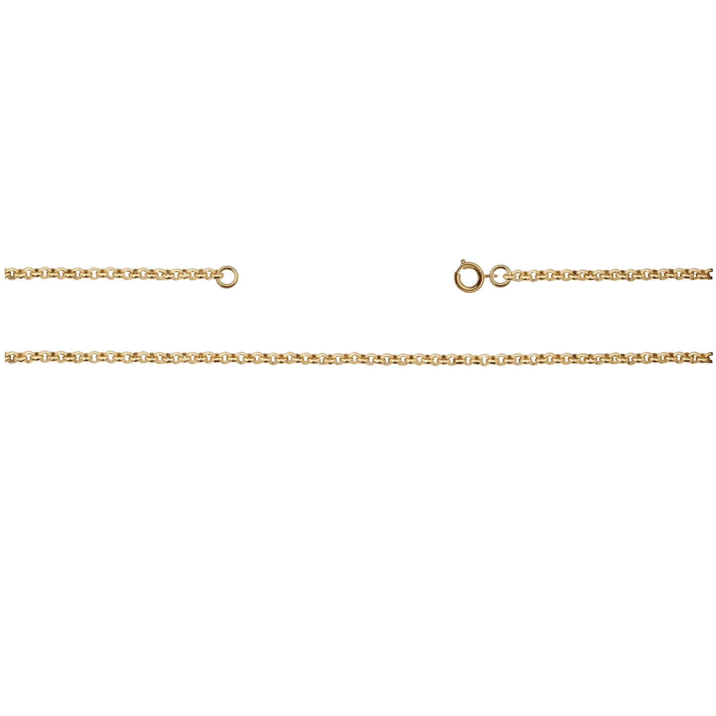 Kette, ca 75 cm mit Federring, Messing, vergoldet