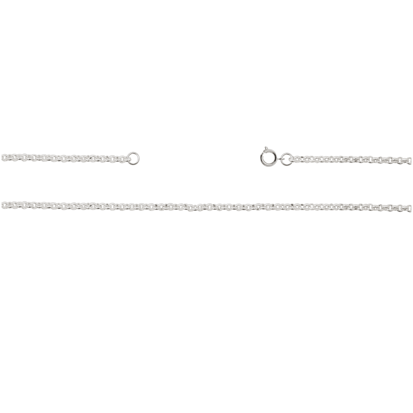 Kette, ca 75 cm mit Federring, Messing, versilbert