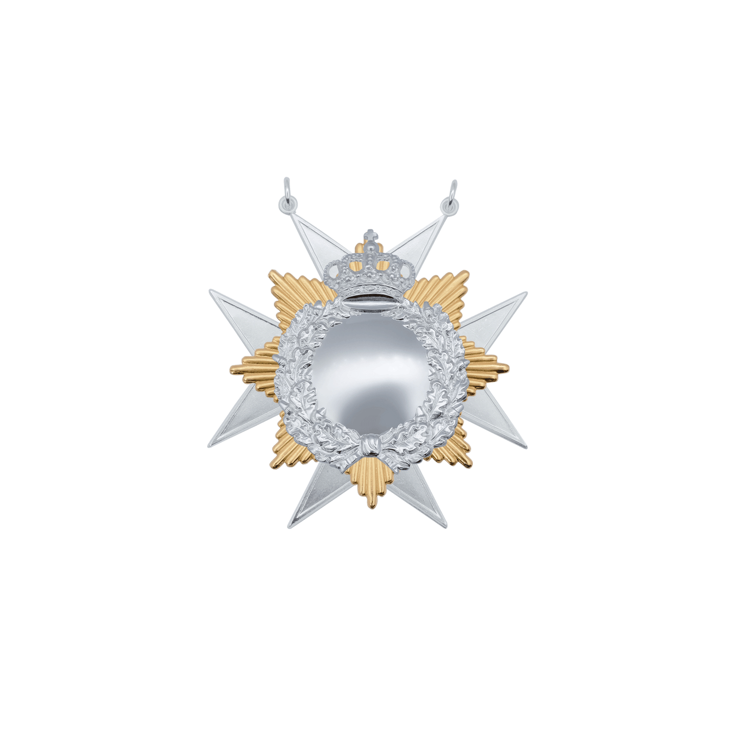 Orden Messing, versilbert, mit Auflage 21060-20-H, Öse(n) und Ring(en)