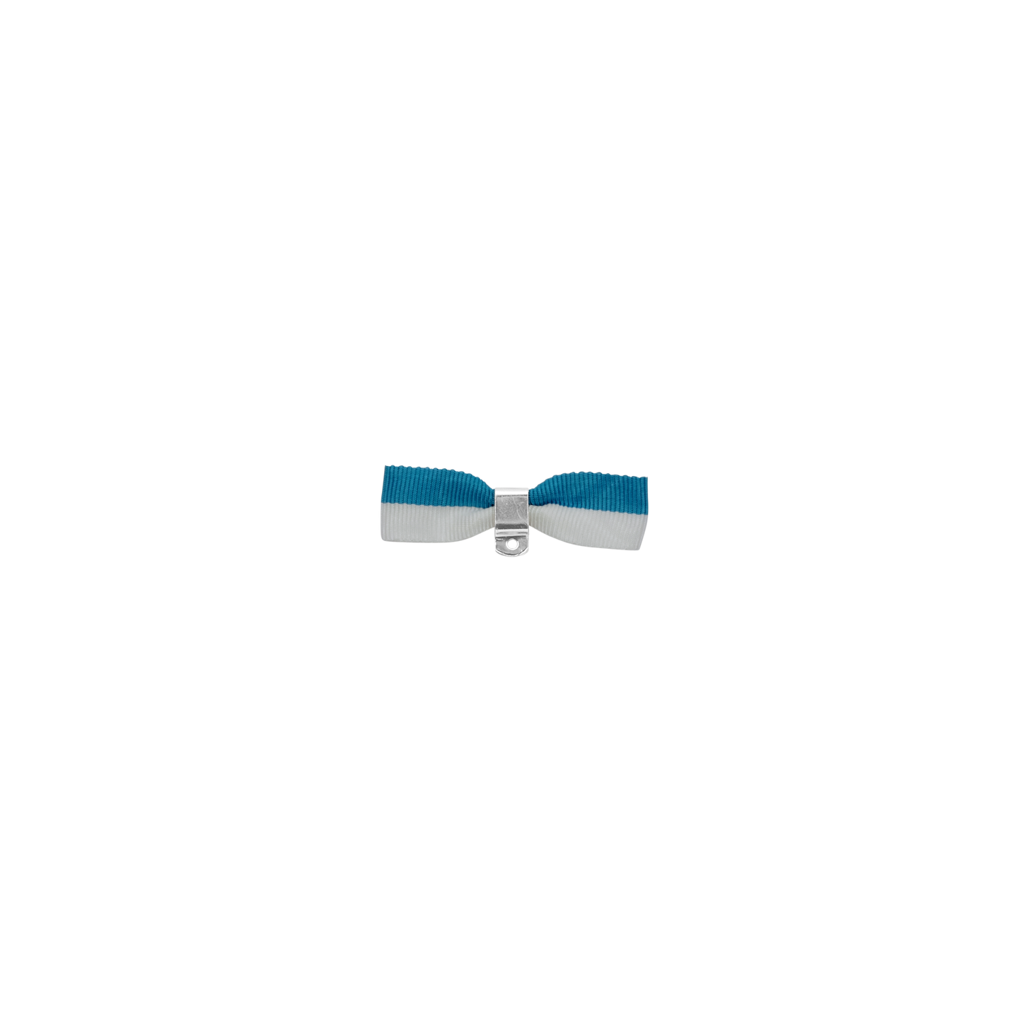Bandschleife, Blau-Weiß, Textil, ohne galvanische Oberfläche, mit Sicherheitsnadel