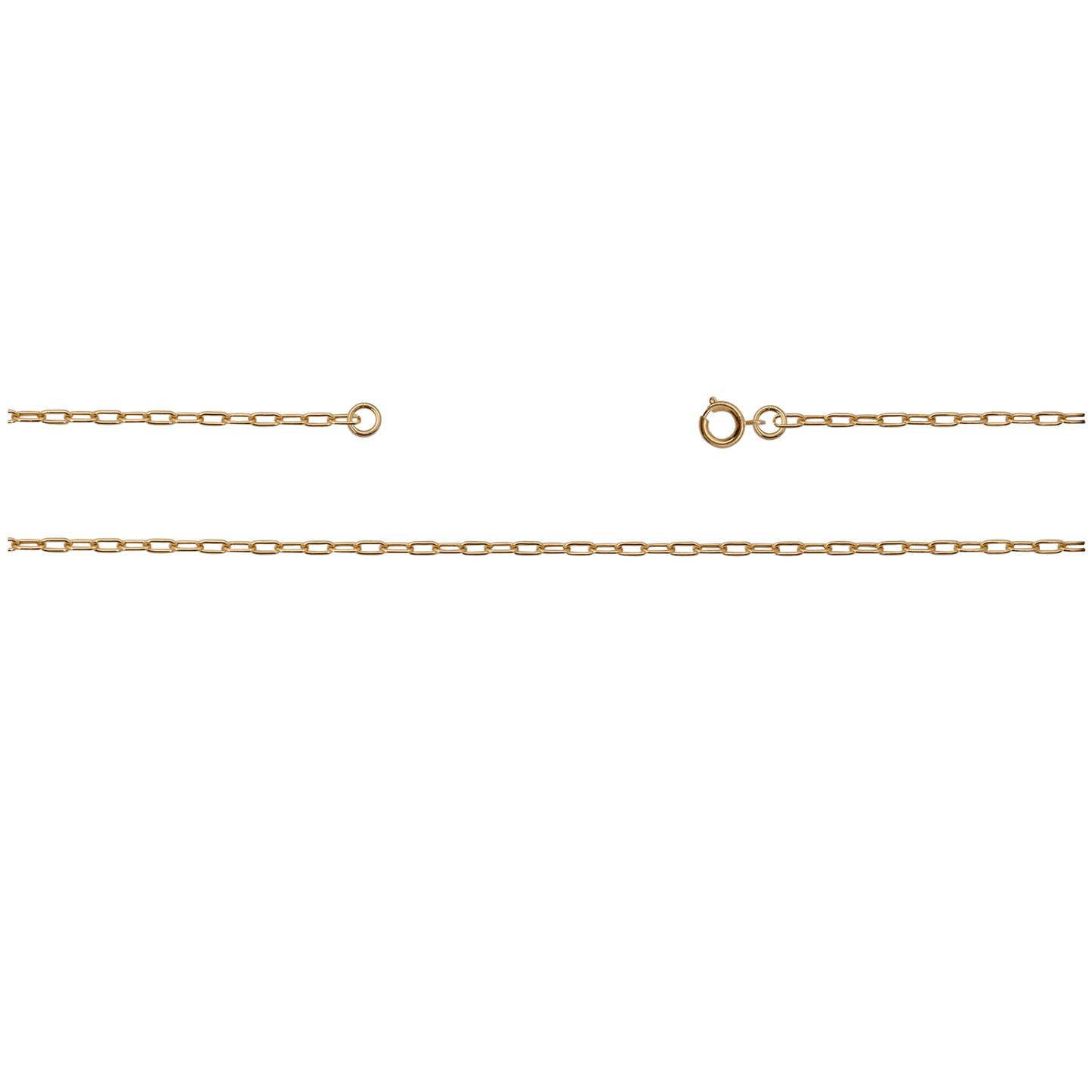 Kette, ca 75 cm mit Federring, Messing, vergoldet