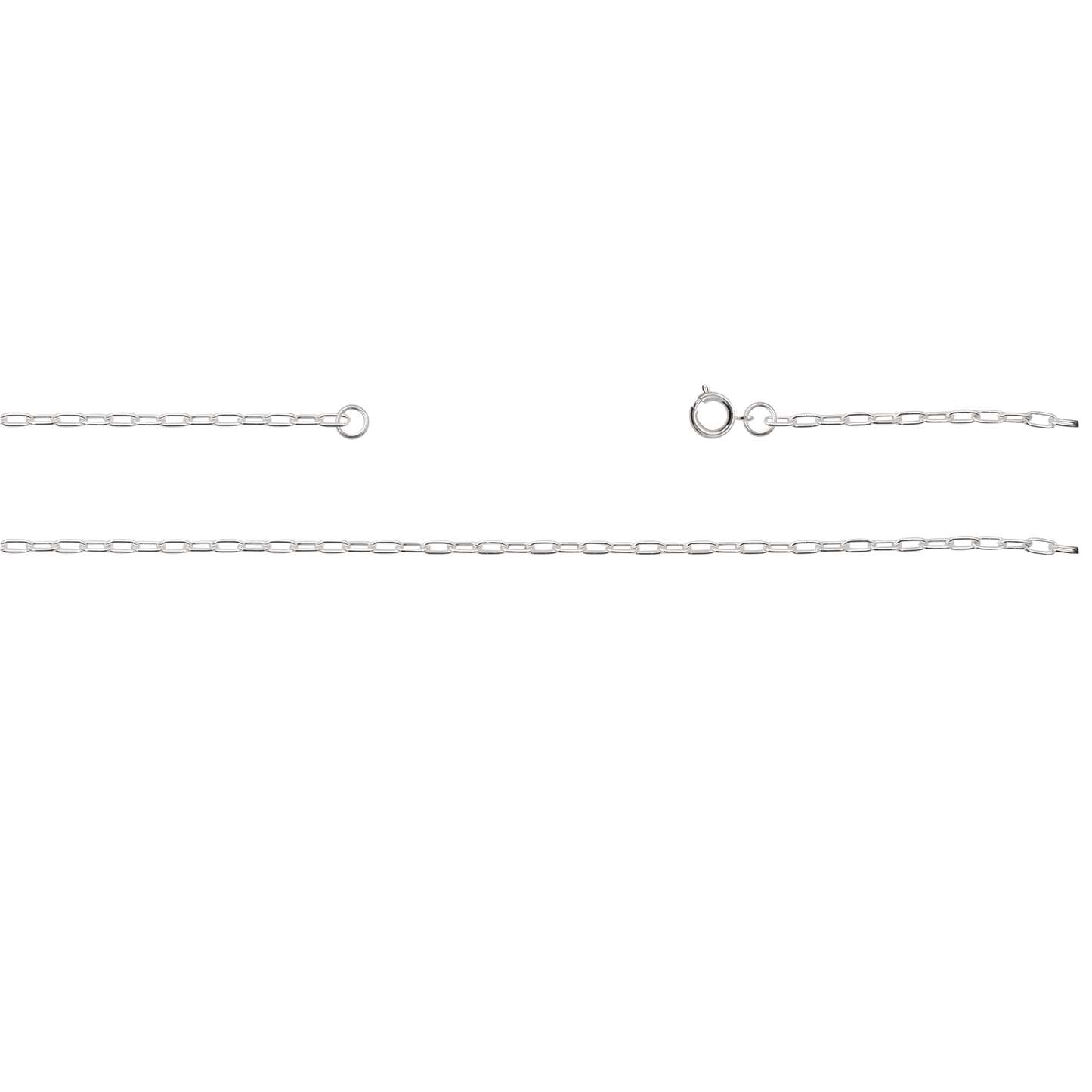 Kette, ca 75 cm mit Federring, Messing, versilbert