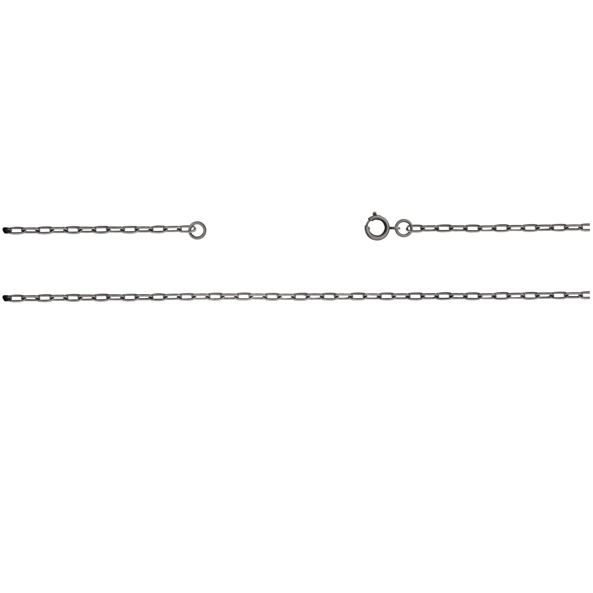Kette, ca 75 cm mit Federring, Messing, altsilber