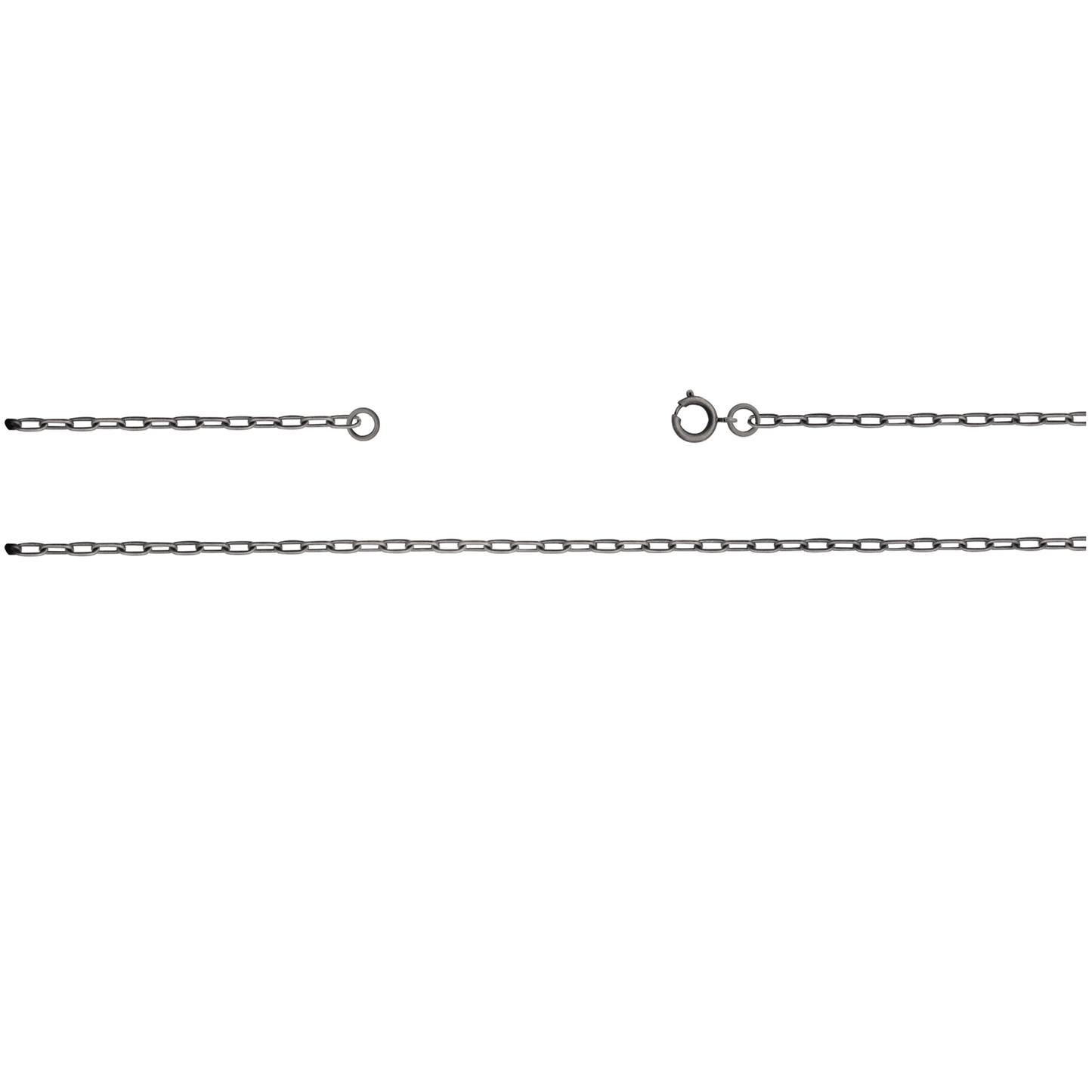 Kette, ca 75 cm mit Federring, Messing, altsilber