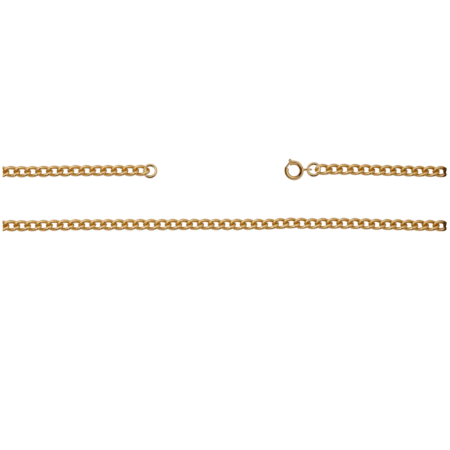 Kette, ca 75 cm mit Federring, Messing, vergoldet