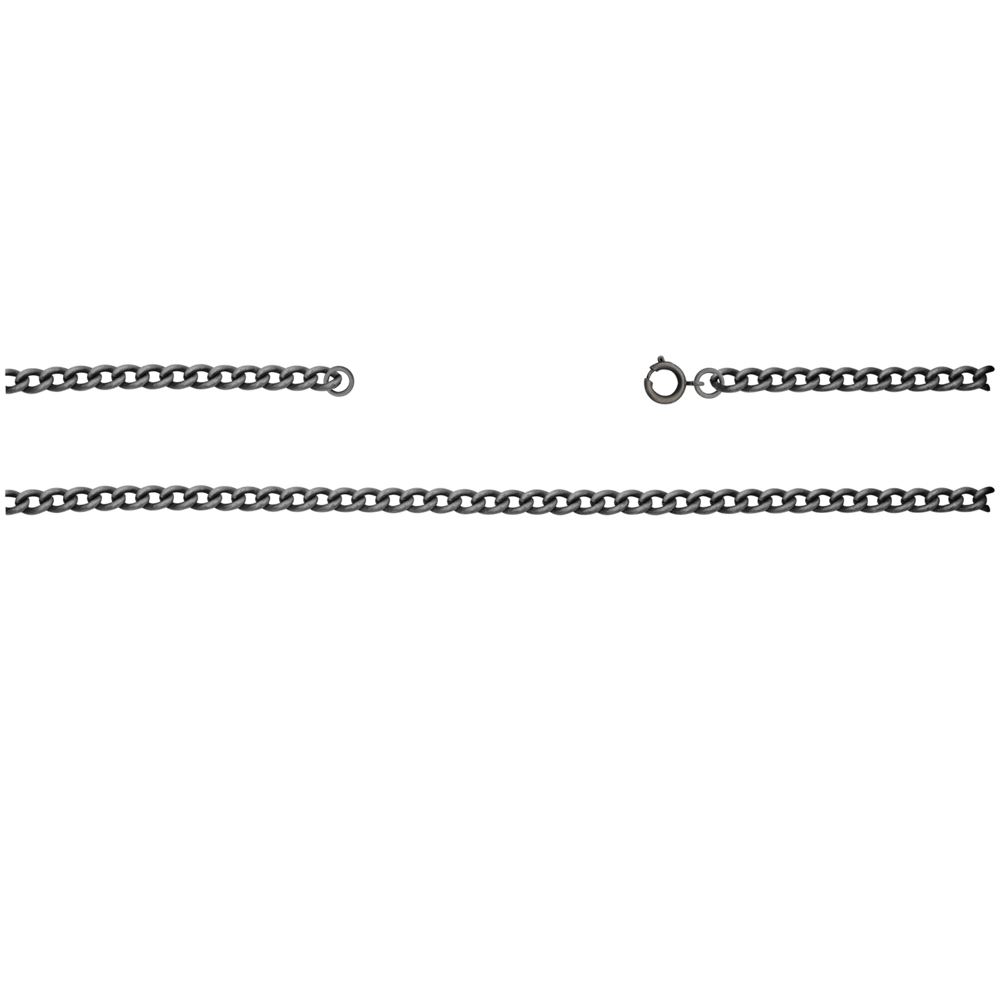 Kette, ca 75 cm mit Federring, Messing, altsilber