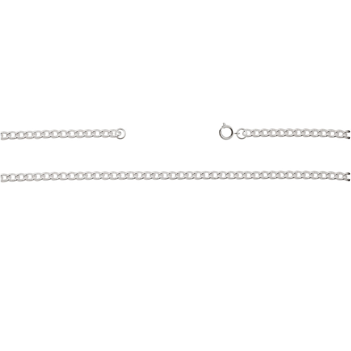 Kette, ca 75 cm mit Federring, Echt Silber, versilbert