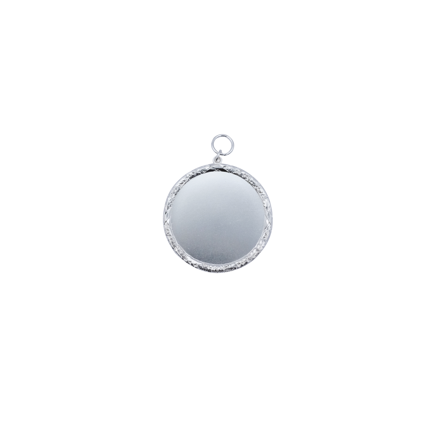 Anhänger, Messing, versilbert, mit Öse(n) und Ring(en)