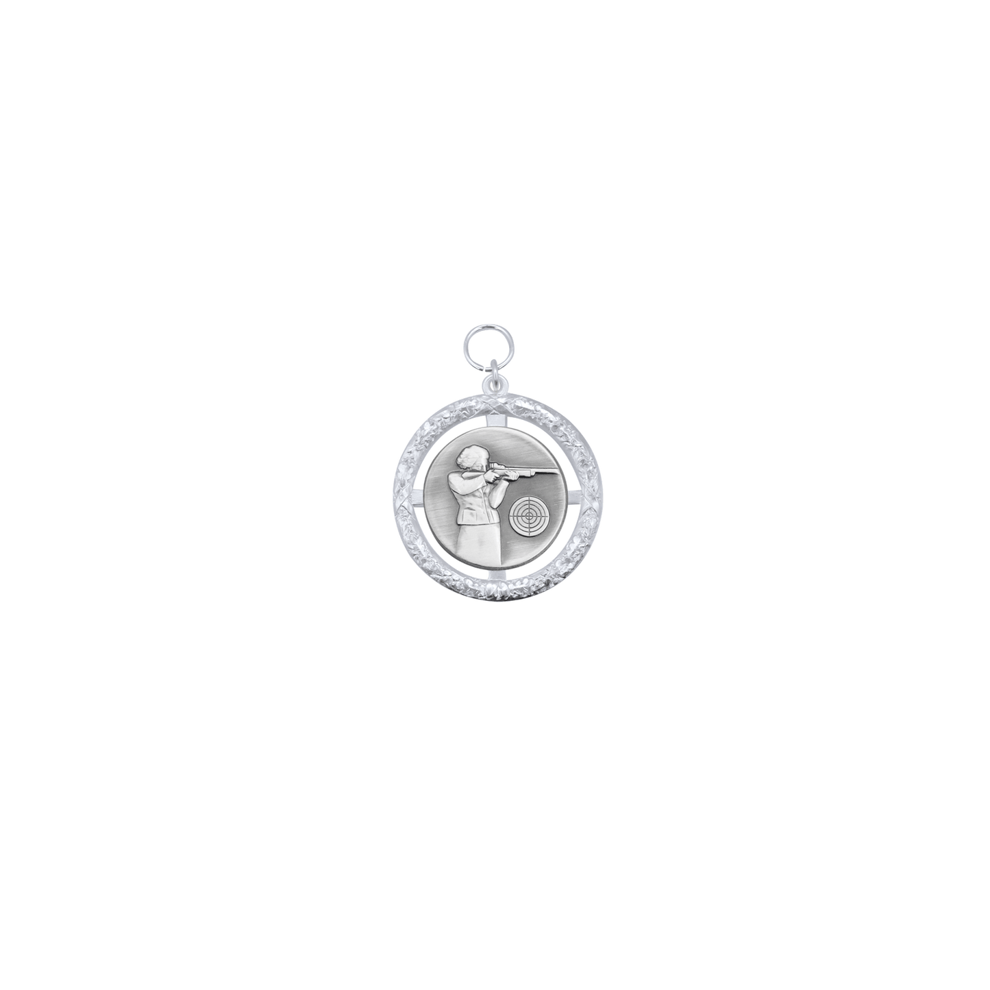 Anhänger , Messing, versilbert, mit Öse(n) und Ring(en)