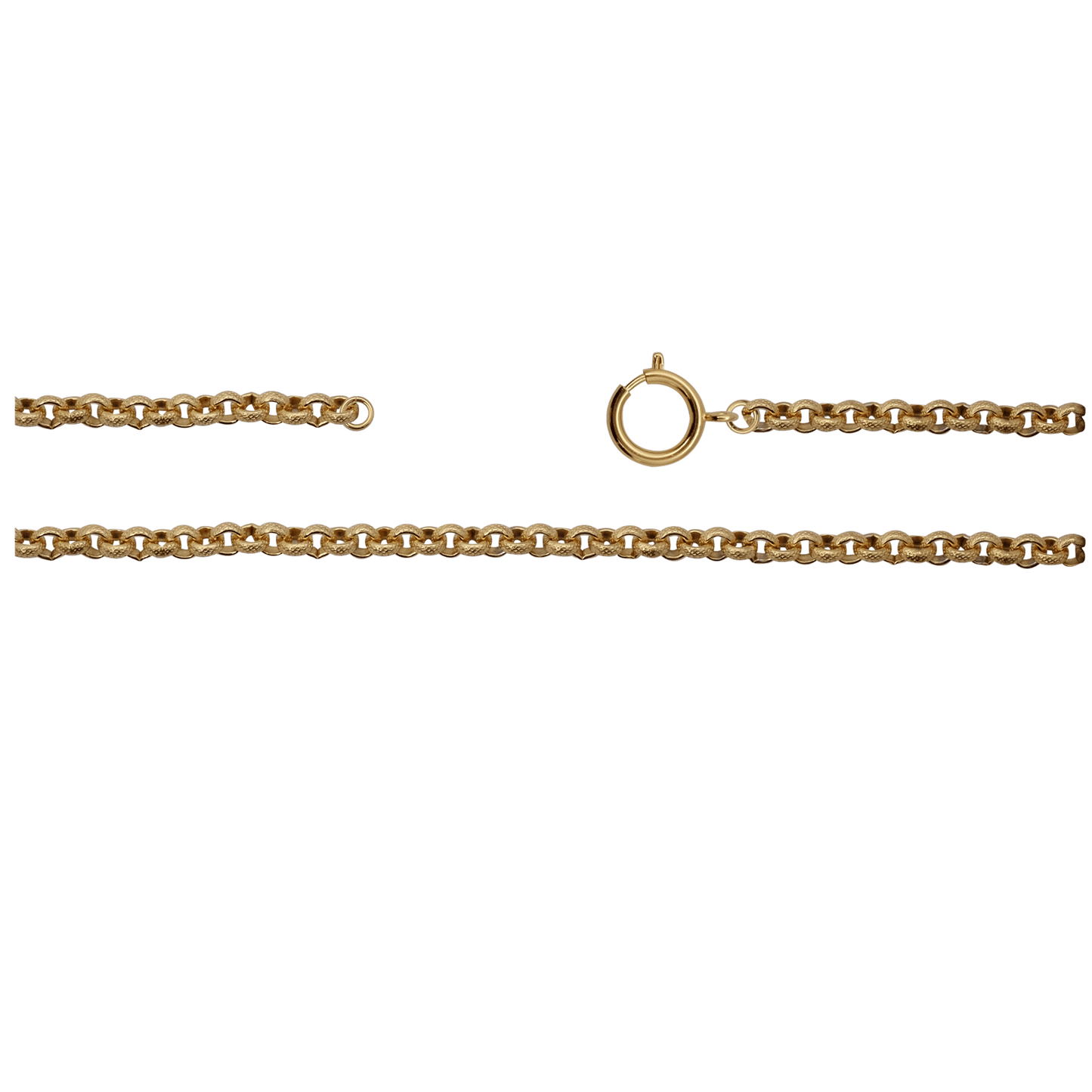 Kette, ca 75 cm mit Federring, Messing, vergoldet