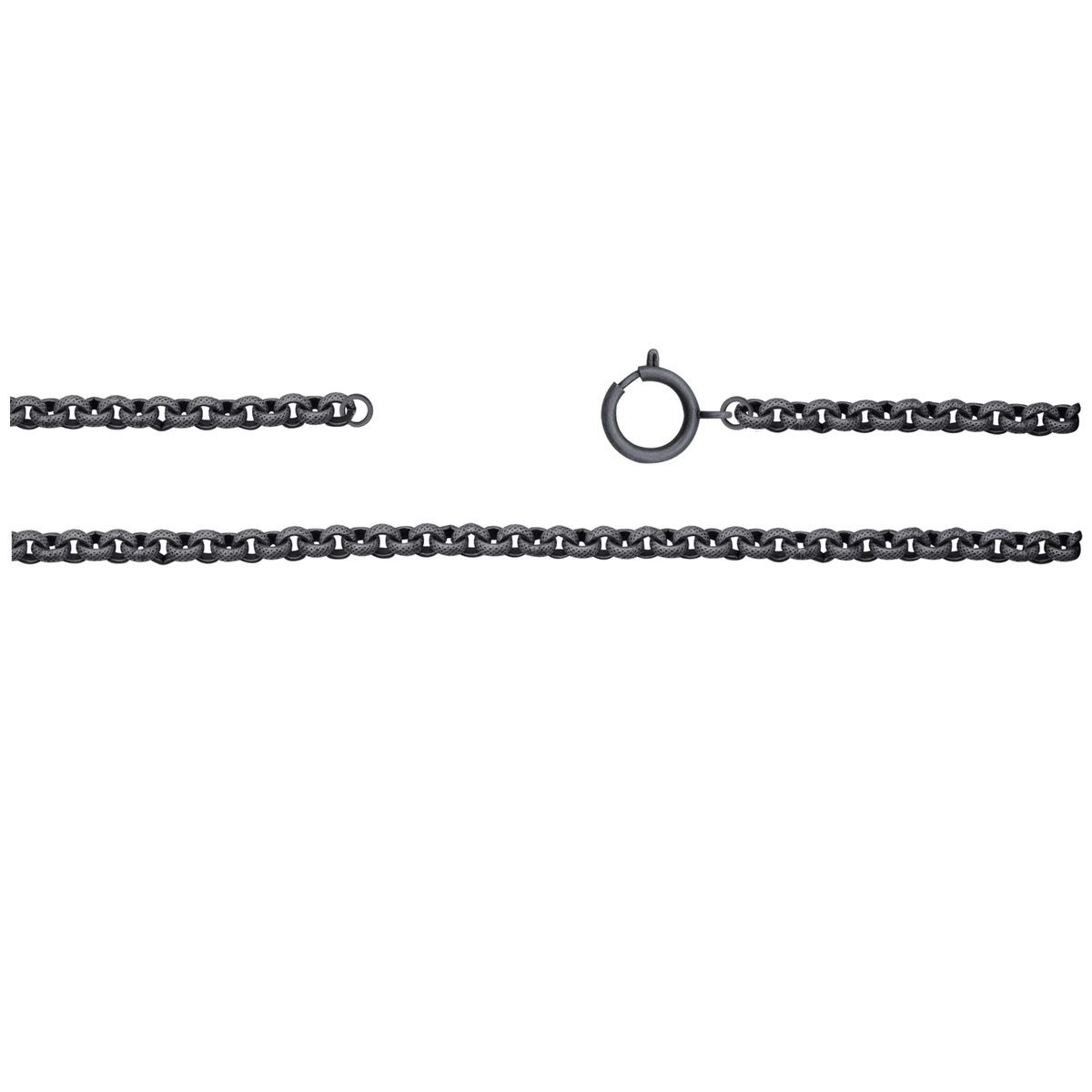 Kette, ca 75 cm mit Federring, Messing, altsilber