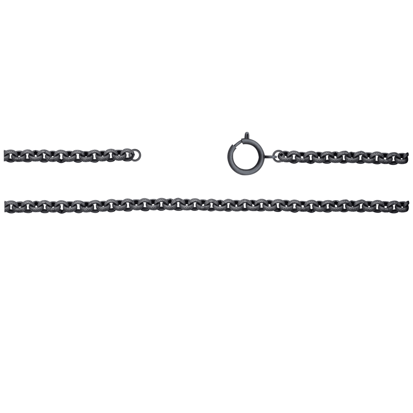 Kette, ca 75 cm mit Federring, Messing, altsilber