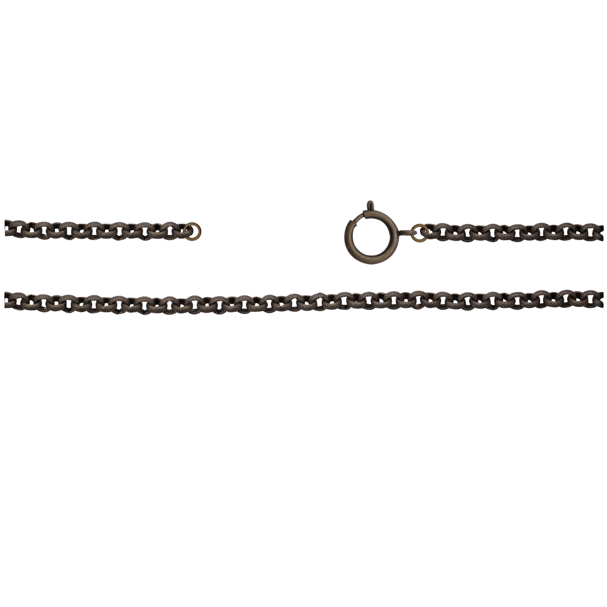 Kette, ca 75 cm mit Federring, Messing, bronzefarbig