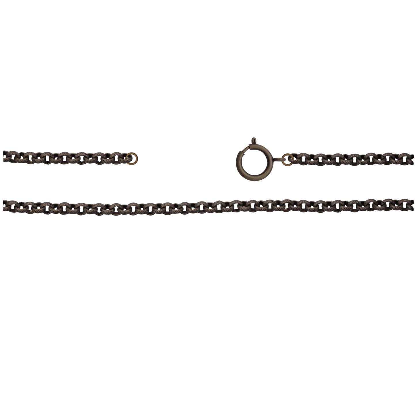 Kette, ca 75 cm mit Federring, Messing, bronzefarbig