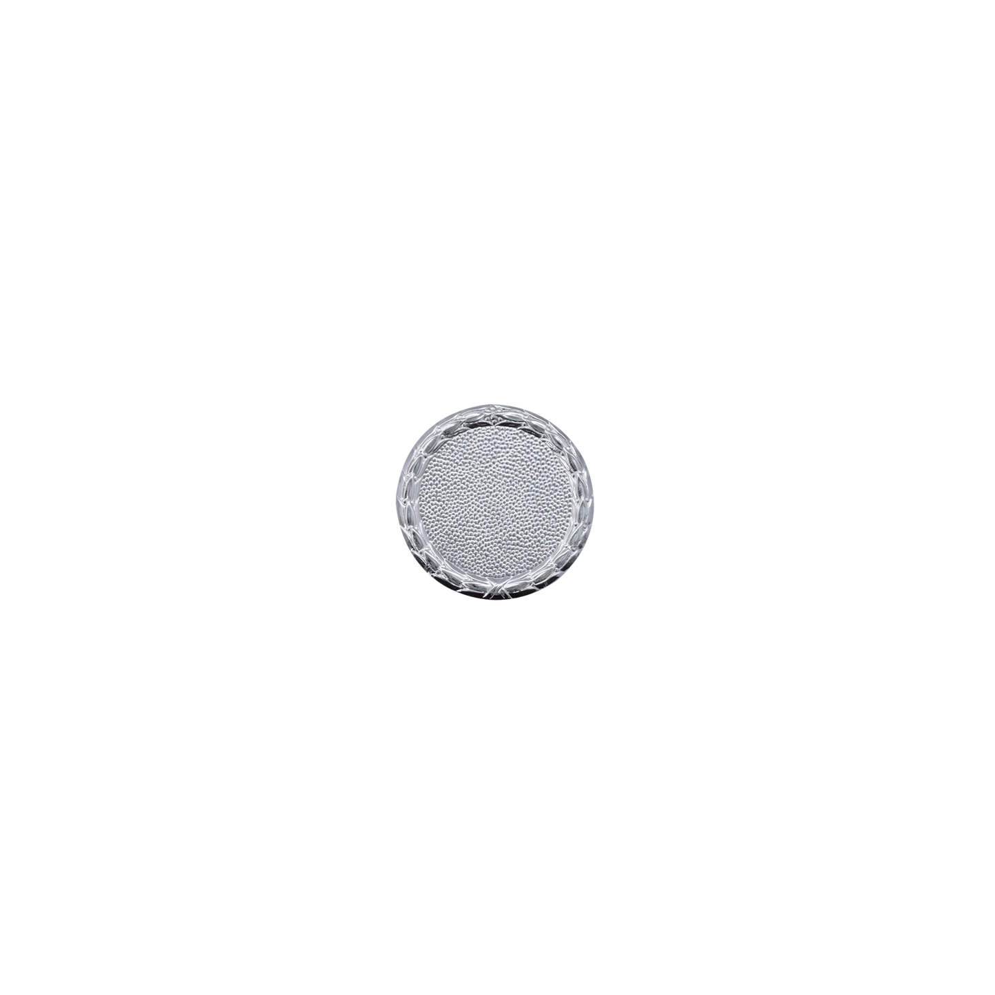 Schnurplakette, Messing, versilbert, mit Splint(en)