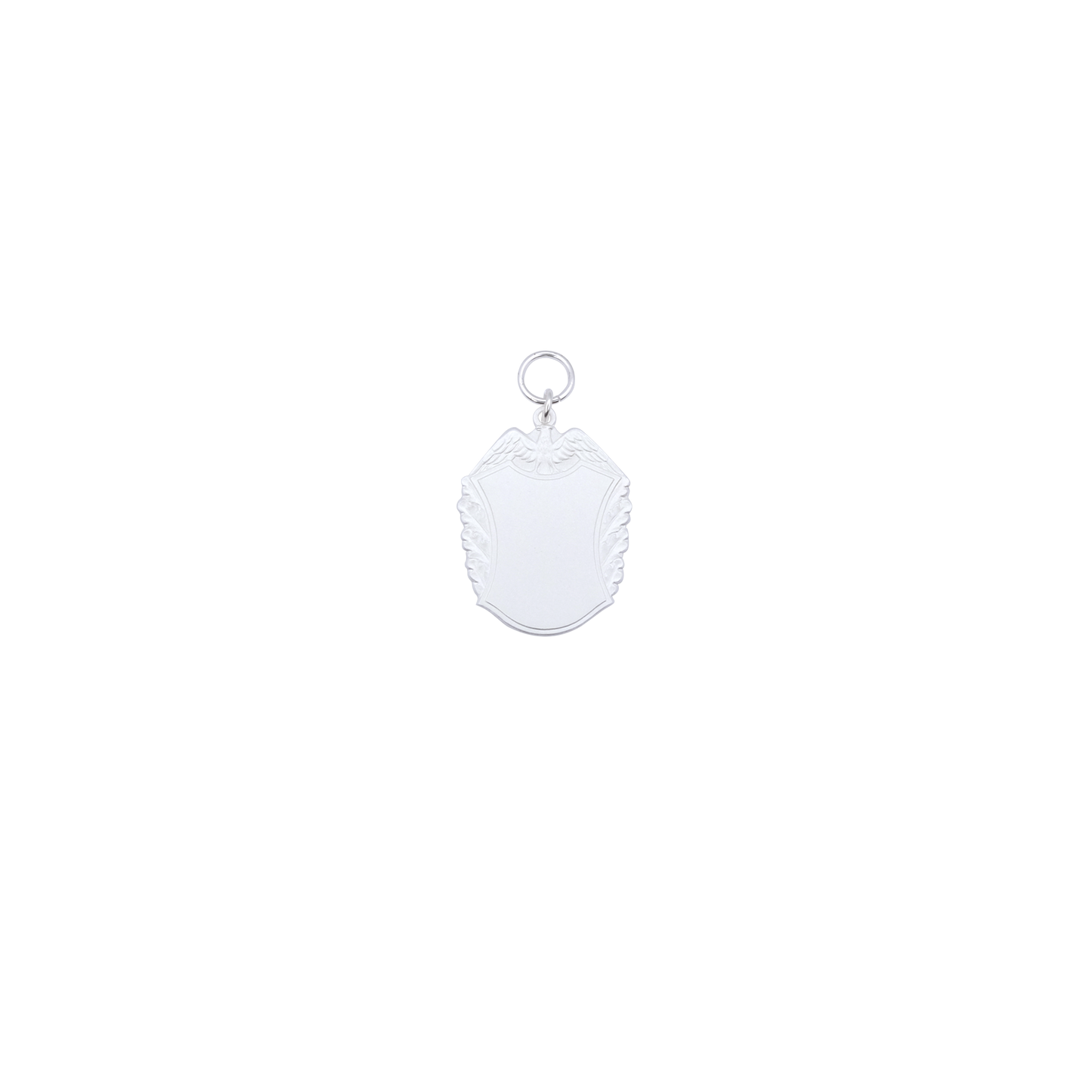 Anhänger, Messing, versilbert, mit Öse(n) und Ring(en)