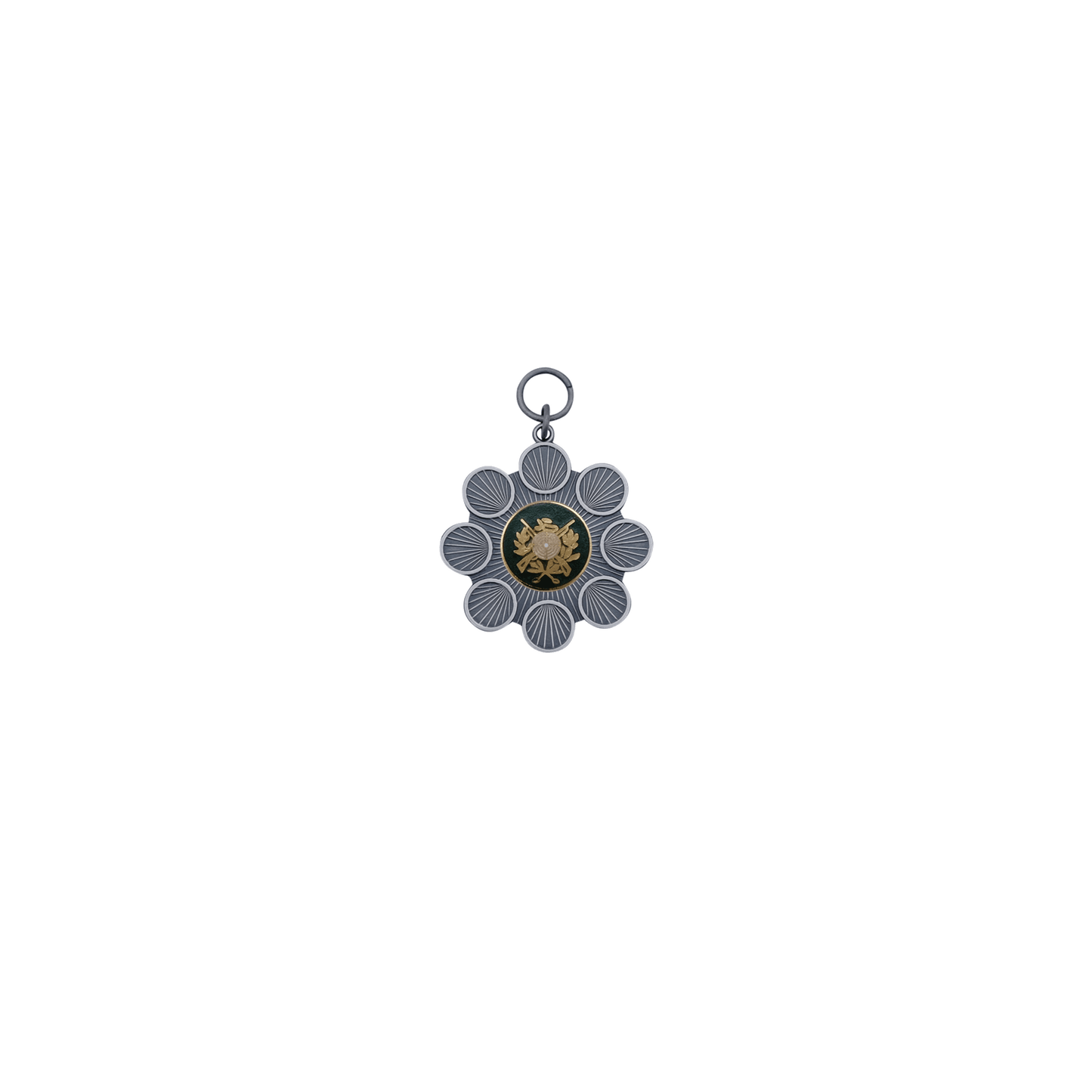 Anhänger , Messing, altsilber, mit Öse(n) und Ring(en)