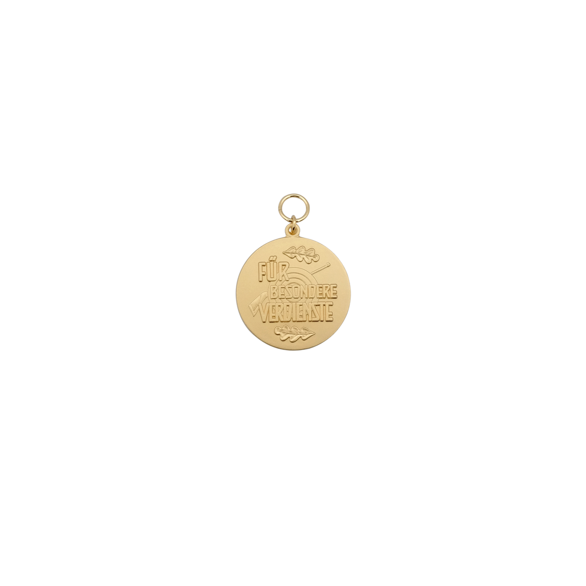 Medaille FÜR BESONDERE VERDIENSTE, 39mm, Messing, vergoldet, mit Öse(n) und Ring(en)