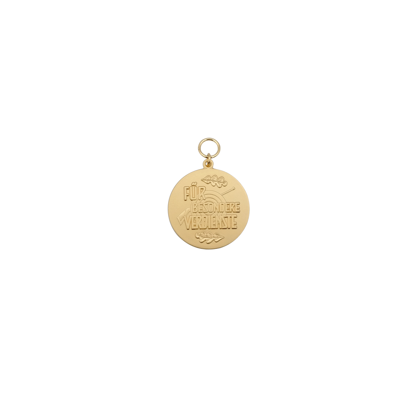 Medaille FÜR BESONDERE VERDIENSTE, 39mm, Messing, vergoldet, mit Öse(n) und Ring(en)