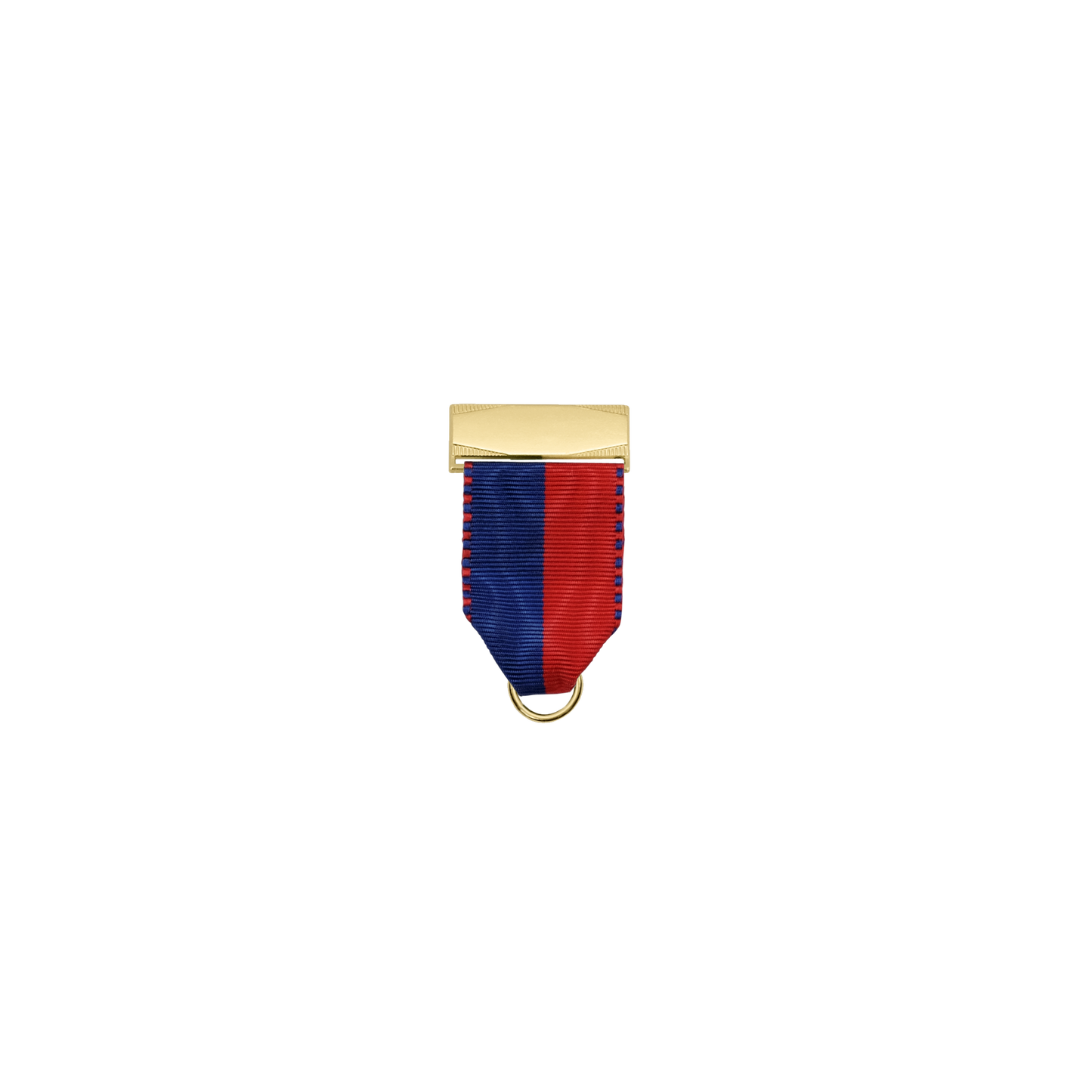 Bandhalter, Azurblau-Rot, Textil, vergoldet, mit Scharniernadel
