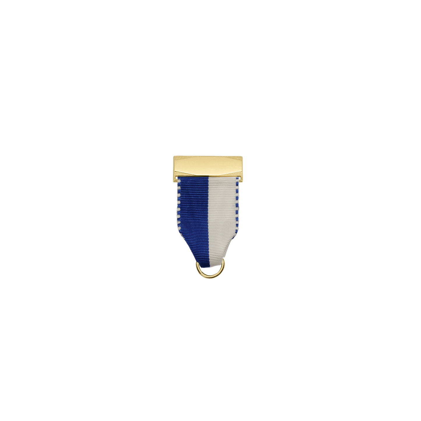 Bandhalter, Azurblau-Weiß, Textil, vergoldet, mit Scharniernadel