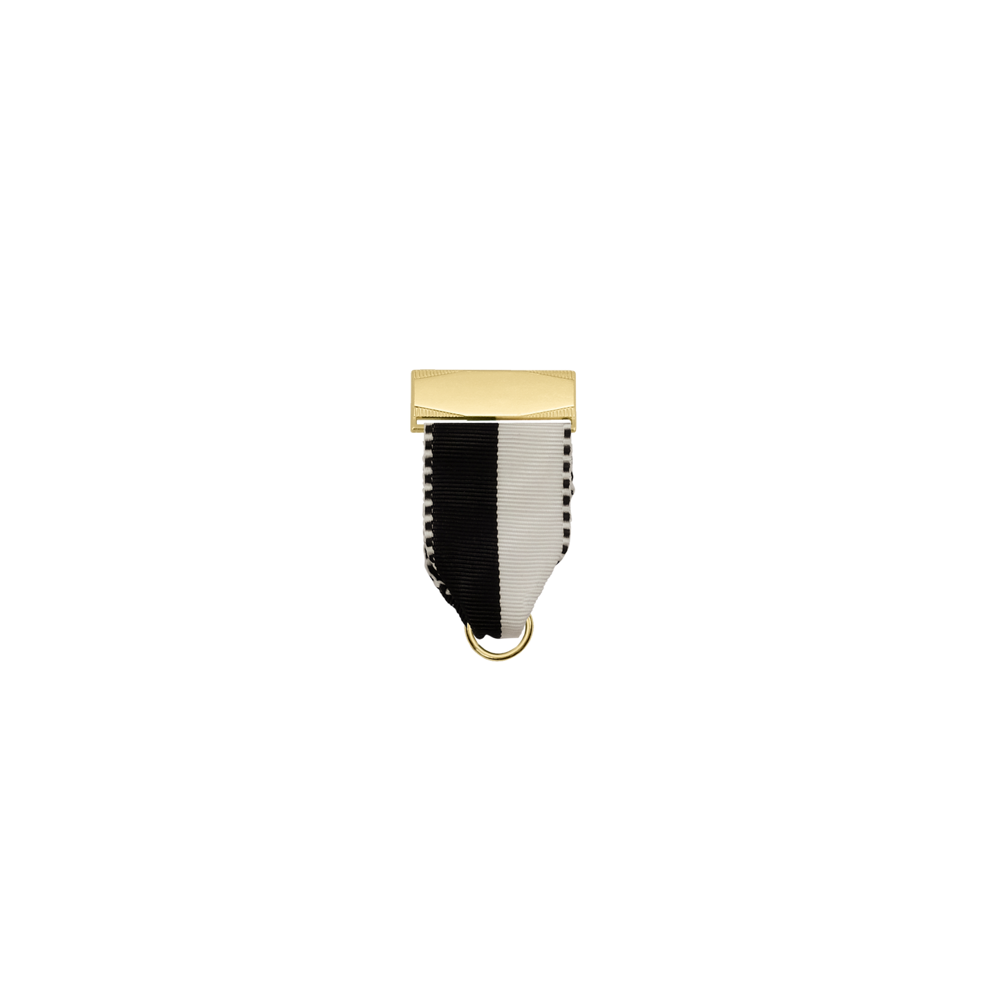 Bandhalter, Schwarz-Weiß, Textil, vergoldet, mit Scharniernadel