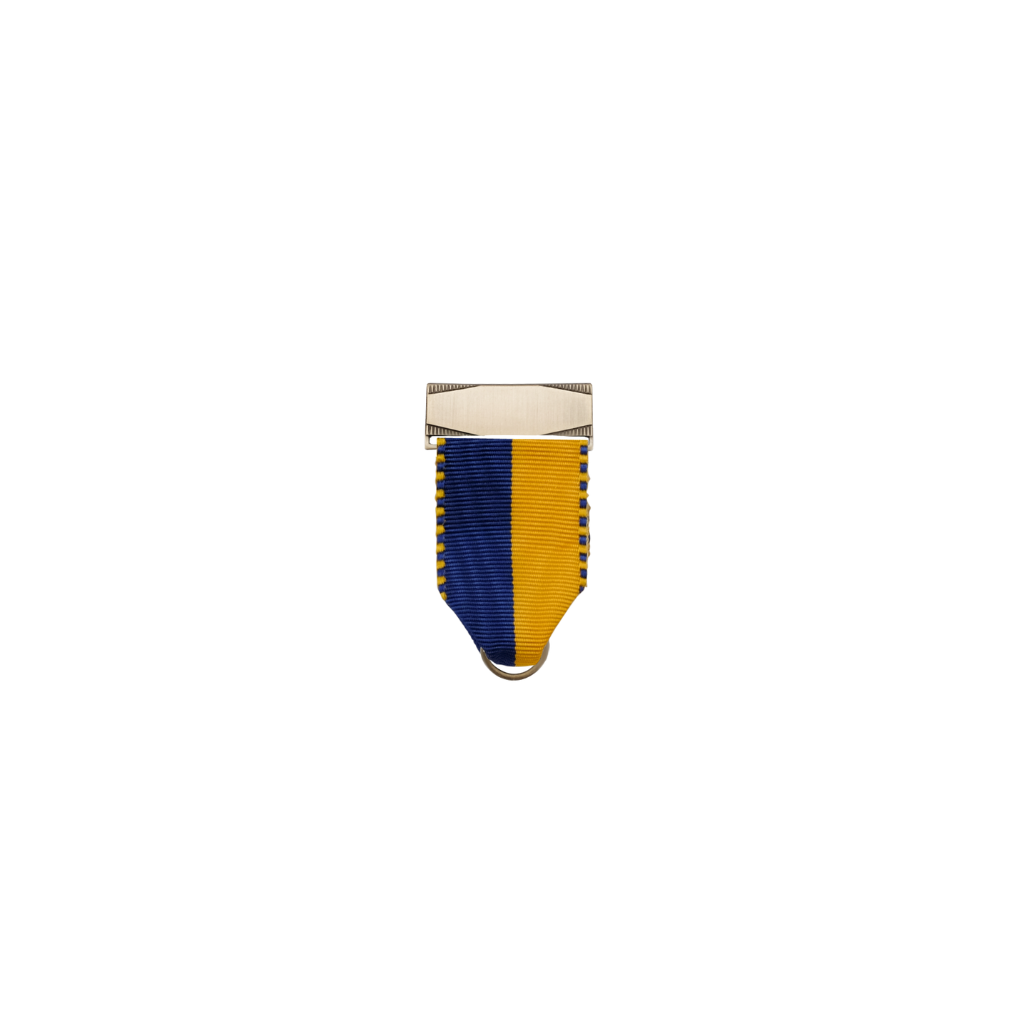 Bandhalter, Azurblau-Gelb, Textil, bronzefarbig, mit Scharniernadel
