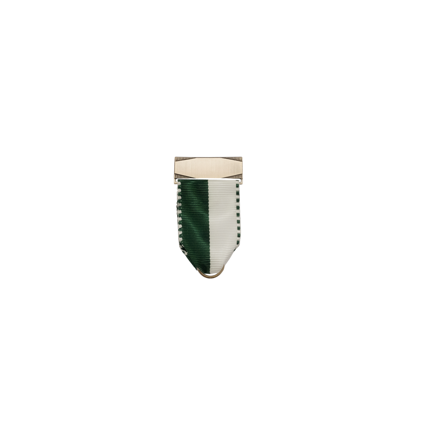 Bandhalter, Petrol-Weiß, Textil, bronzefarbig, mit Scharniernadel