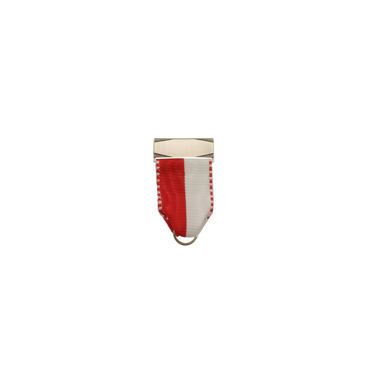 Bandhalter, Rot-Weiß, Textil, bronzefarbig, mit Scharniernadel