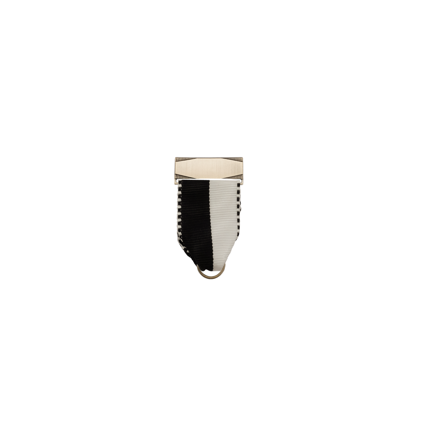 Bandhalter, Schwarz-Weiß, Textil, bronzefarbig, mit Scharniernadel