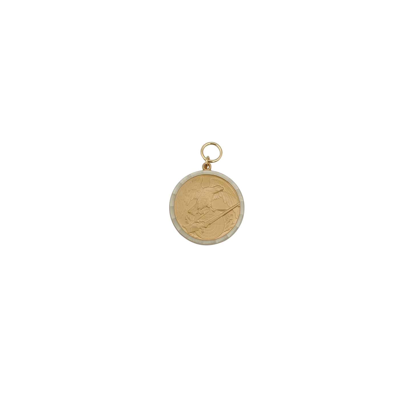Medaille, Messing, vergoldet, mit Öse(n) und Ring(en)