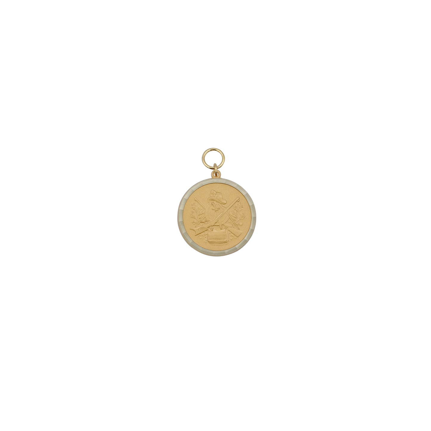 Medaille, Messing, vergoldet, mit Öse(n) und Ring(en)