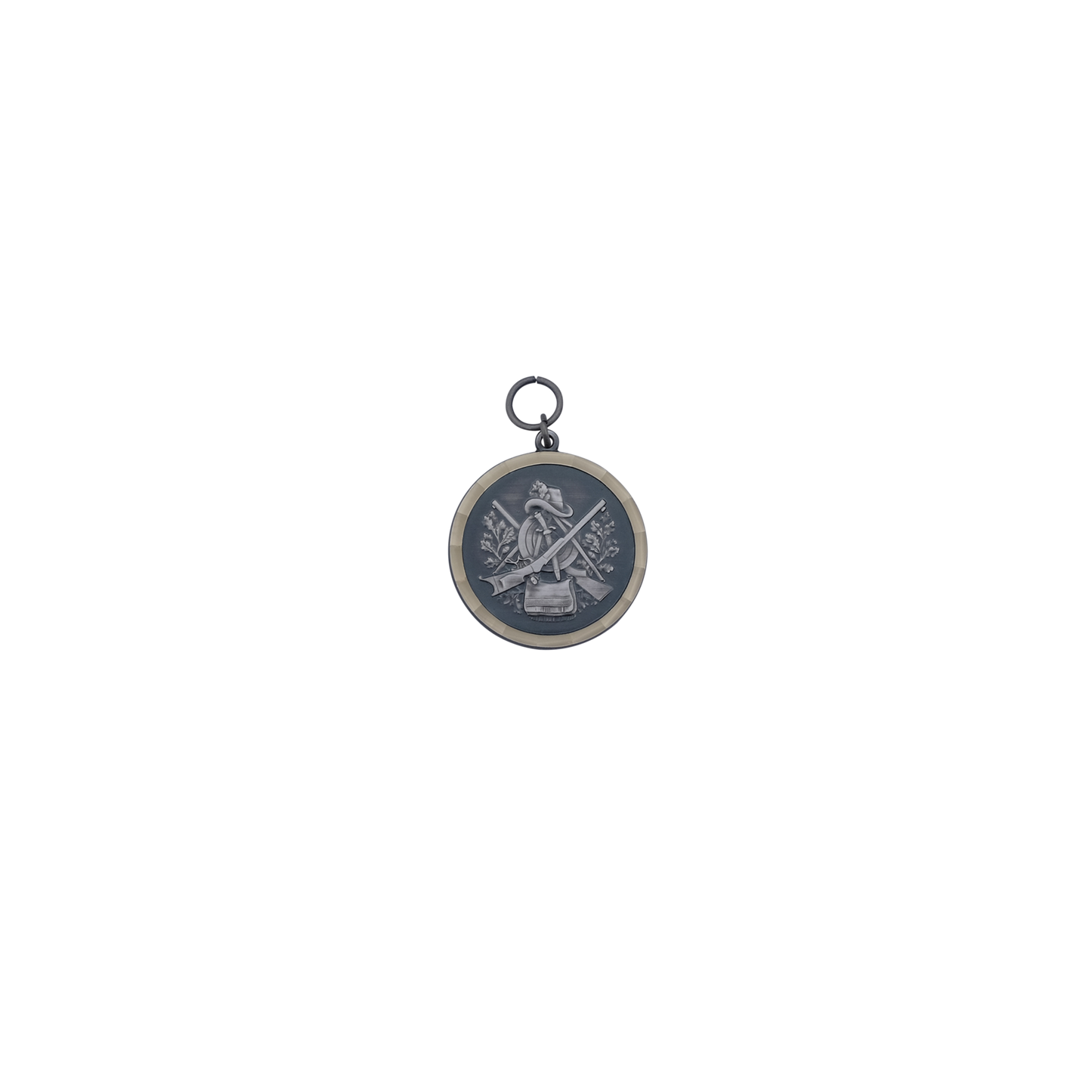 Medaille, Messing, altsilber, mit Öse(n) und Ring(en)