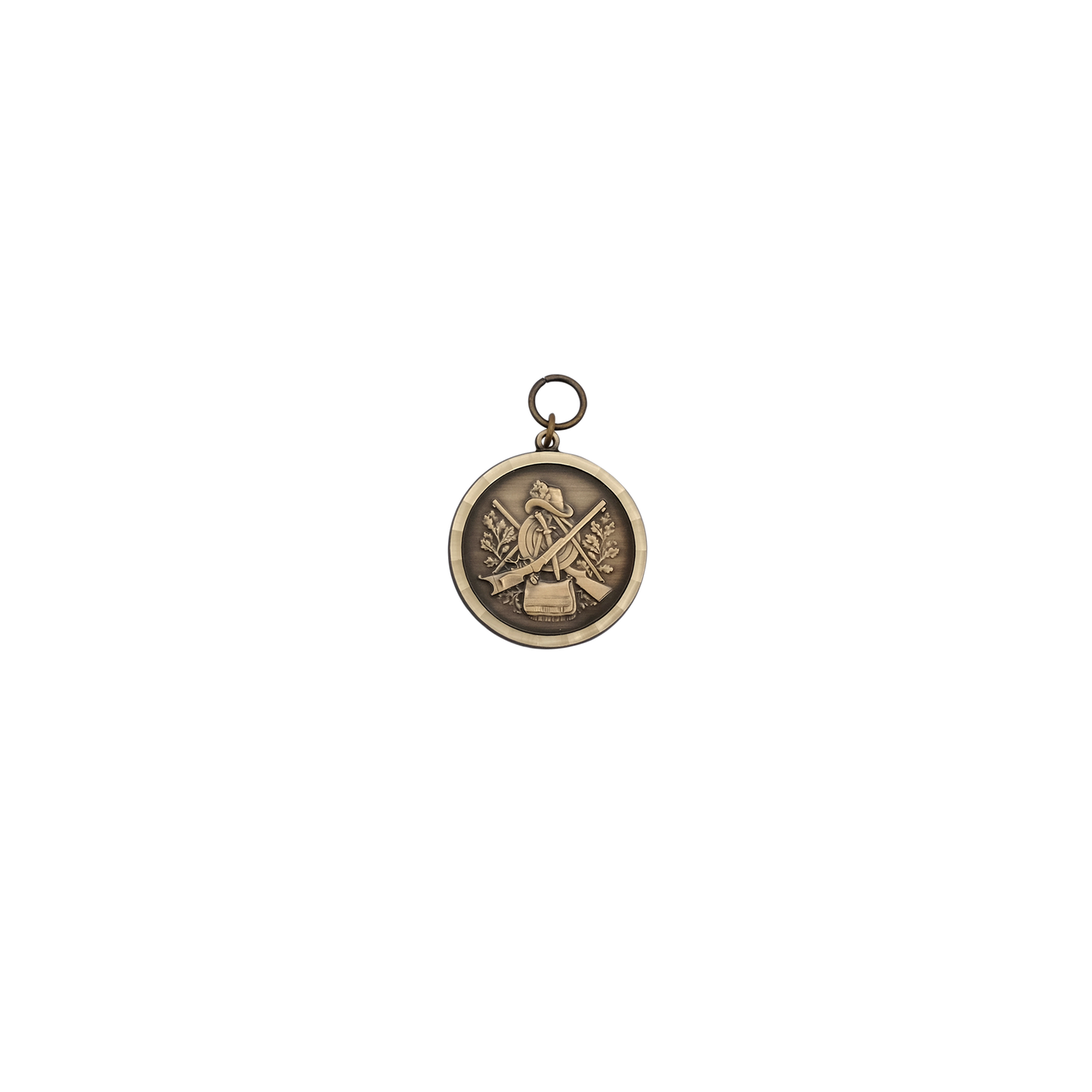 Medaille, Messing, bronzefarbig, mit Öse(n) und Ring(en)