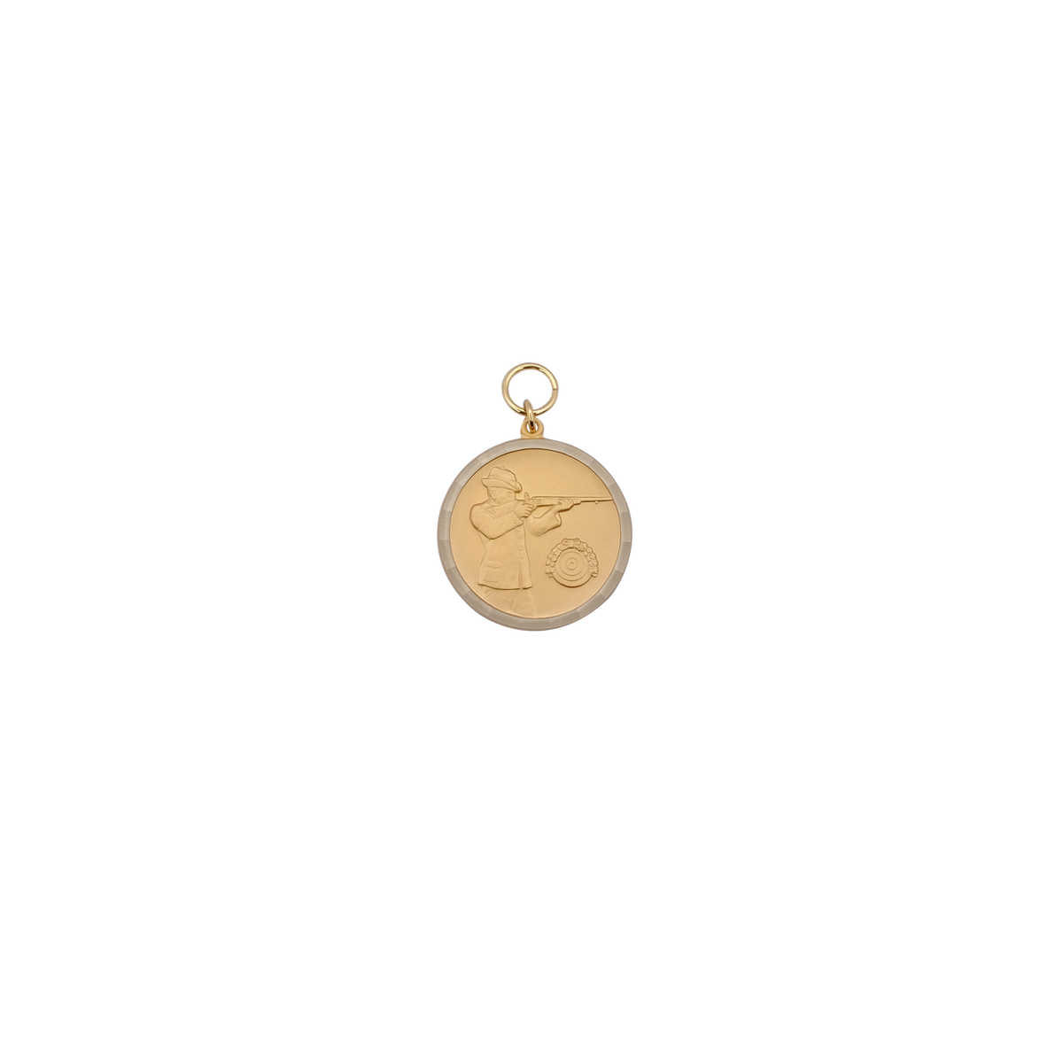 Medaille, Messing, vergoldet, mit Öse(n) und Ring(en)