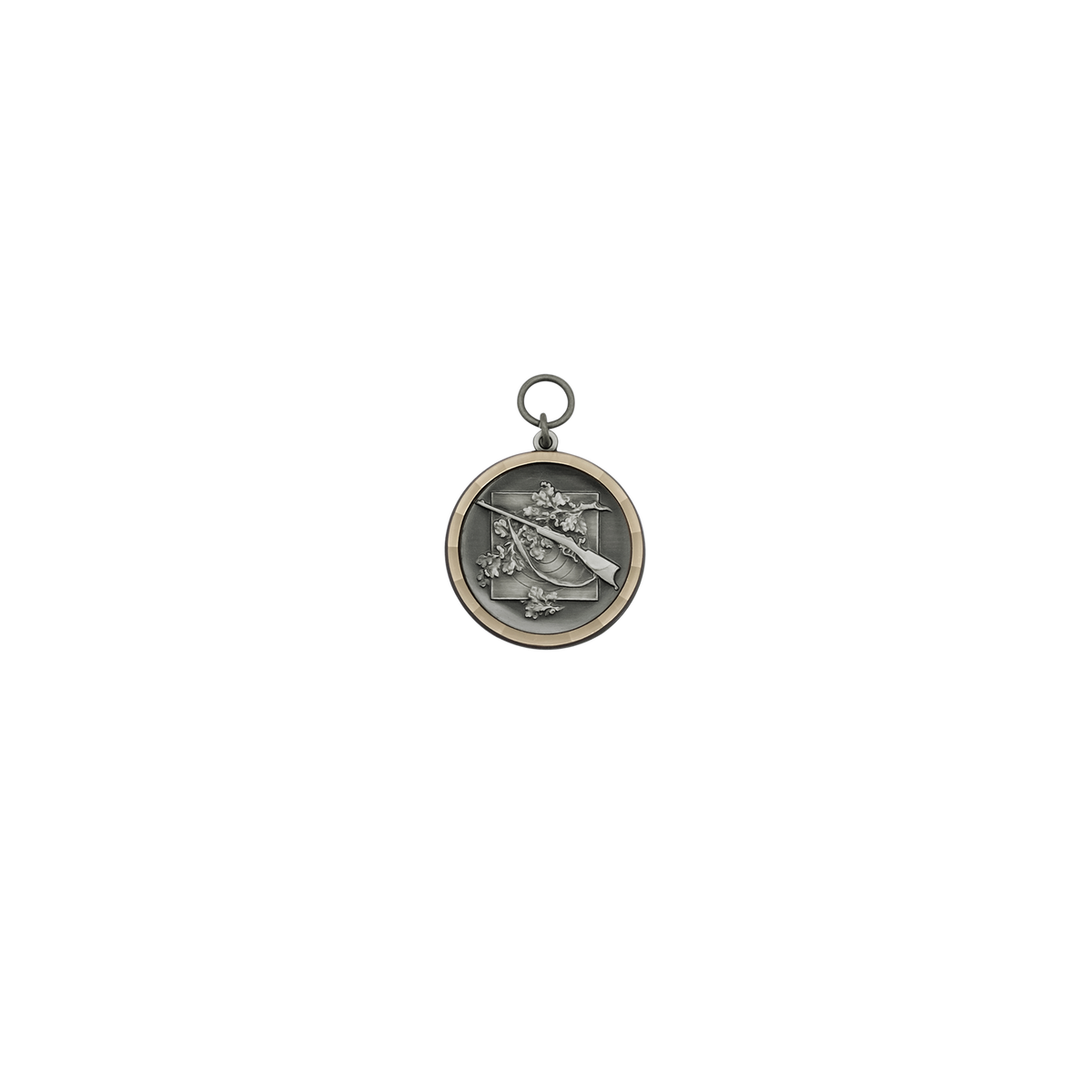 Medaille, Messing, altsilber, mit Öse(n) und Ring(en)