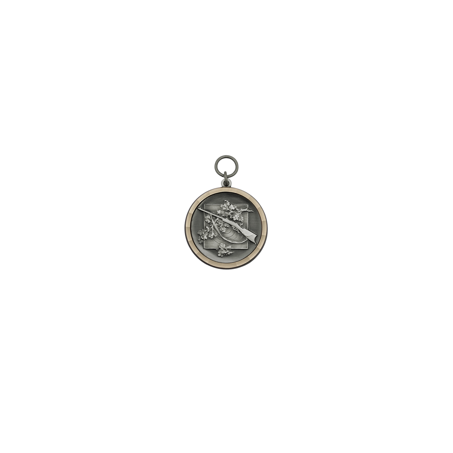 Medaille, Messing, altsilber, mit Öse(n) und Ring(en)