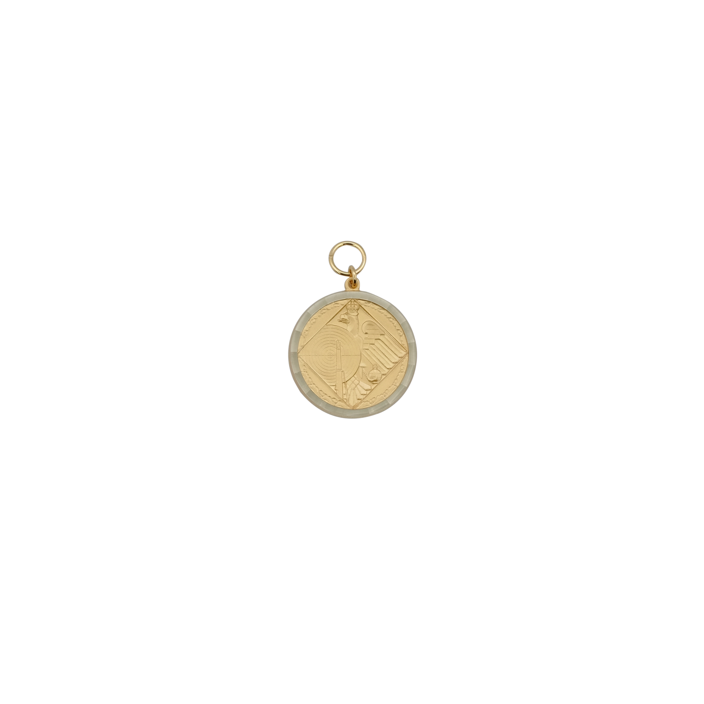 Medaille, Messing, vergoldet, mit Öse(n) und Ring(en)