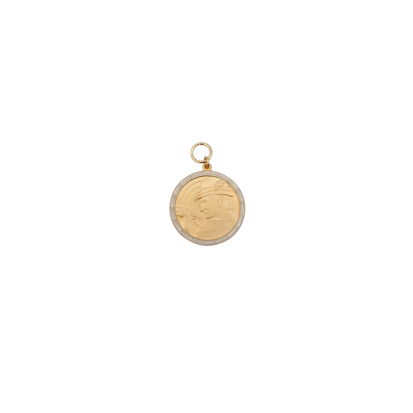 Medaille, Messing, vergoldet, mit Öse(n) und Ring(en)