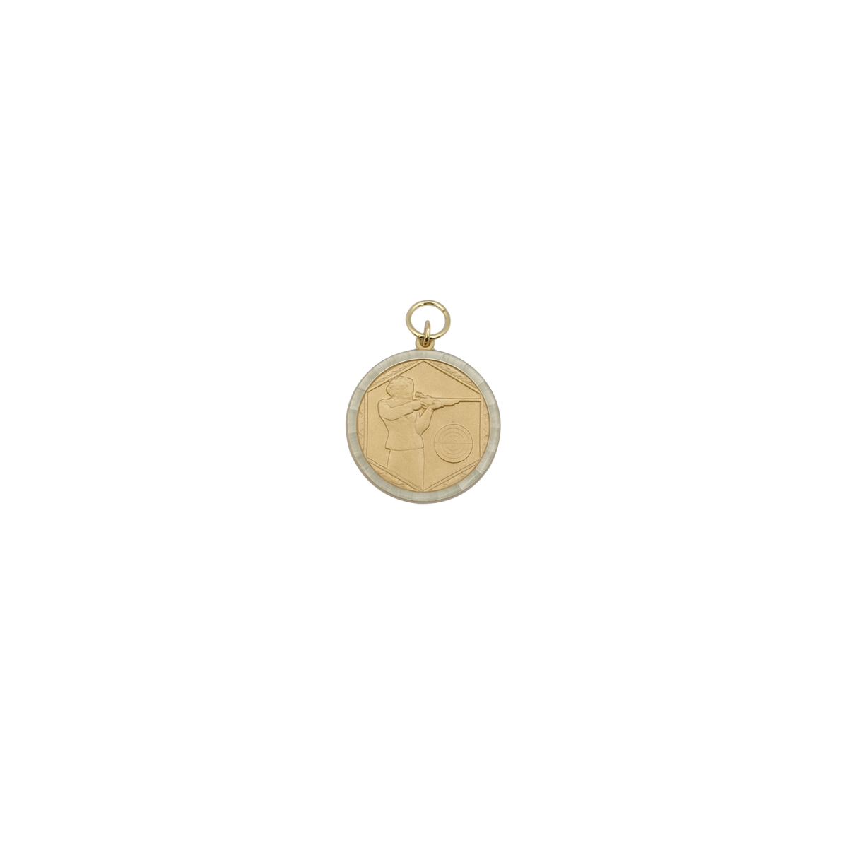 Medaille, Messing, vergoldet, mit Öse(n) und Ring(en)