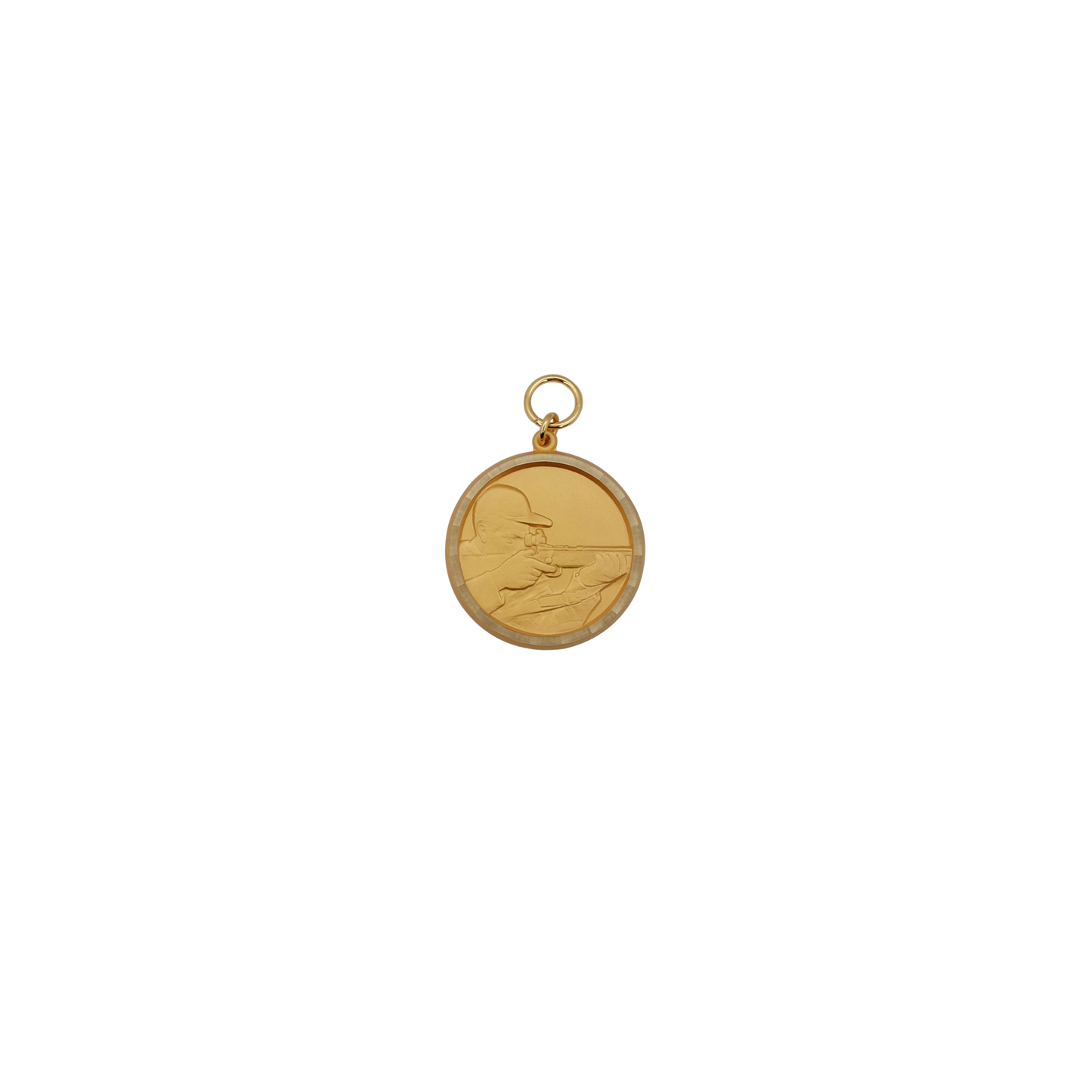 Medaille, Messing, vergoldet, mit Öse(n) und Ring(en)